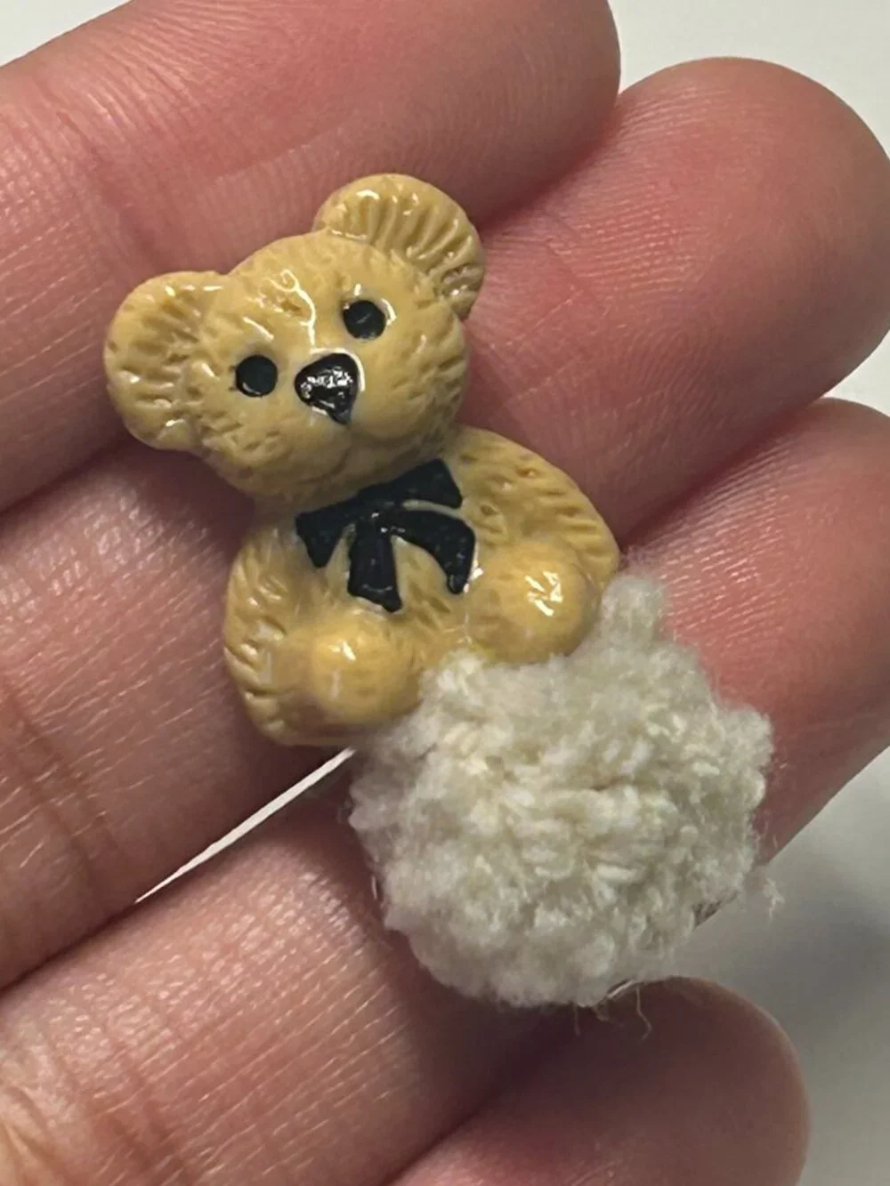 Cute Fuzzy Teddy Bear Pom Pom Stud Earrings Kawaii Cottagecore Kid's Jewelry